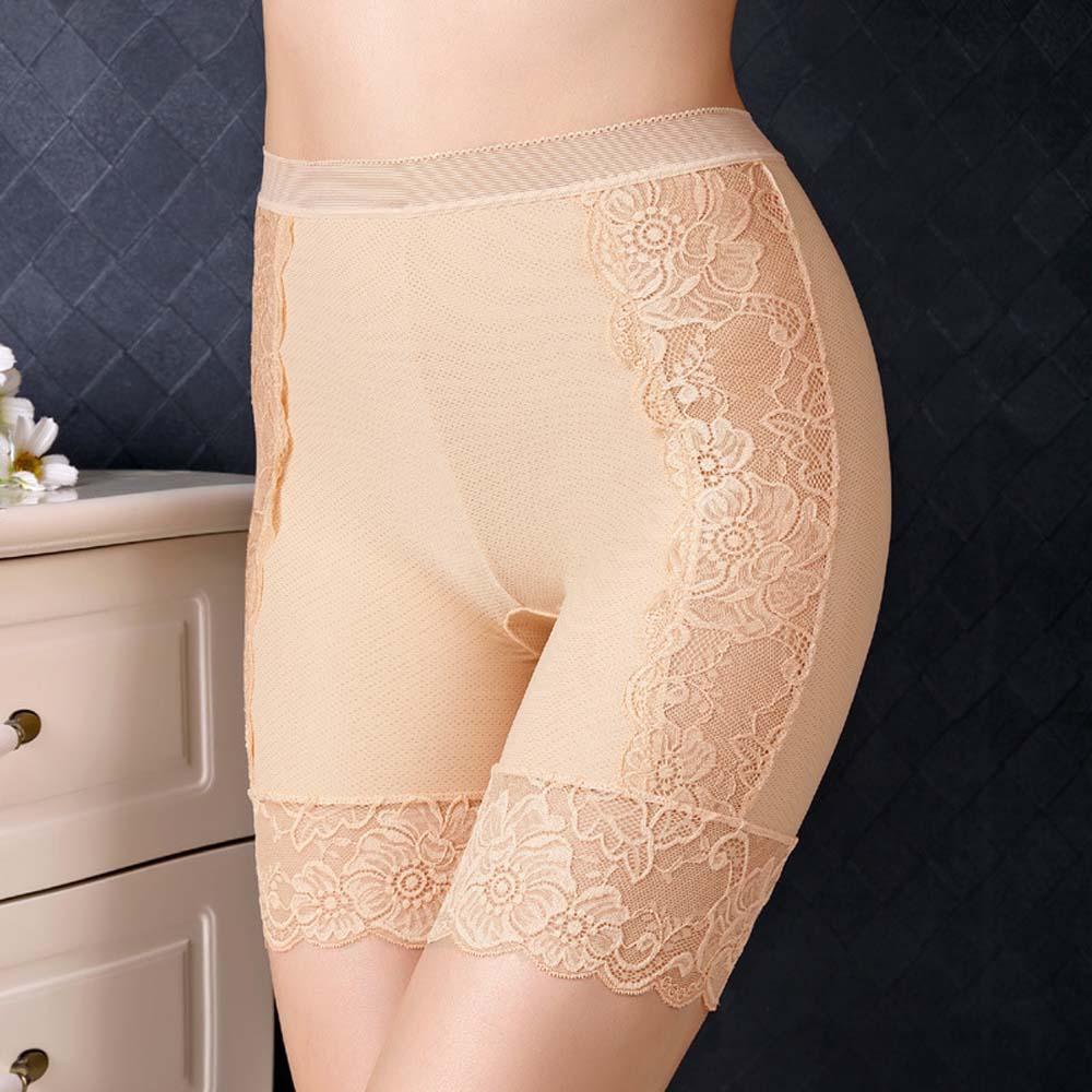 Quần Short An Toàn 2 Lớp Bằng Lụa Cotton Phối Ren Hoa Phong Cách Hàn Quốc