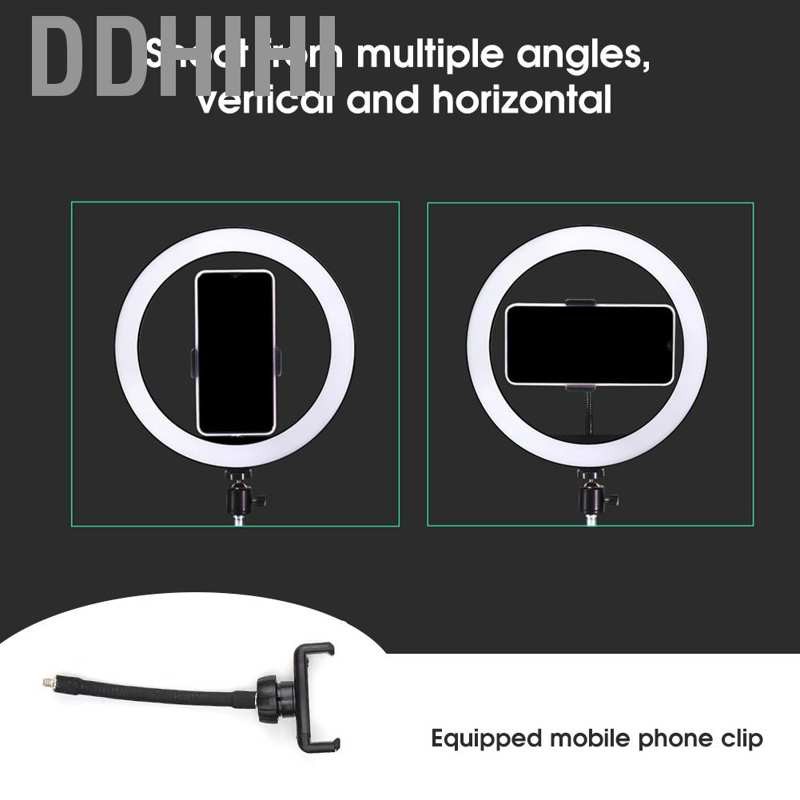 Ddhihi 10'' Dimmable LED Ring Light Photography Fill w/Tripod for Makeup Studio