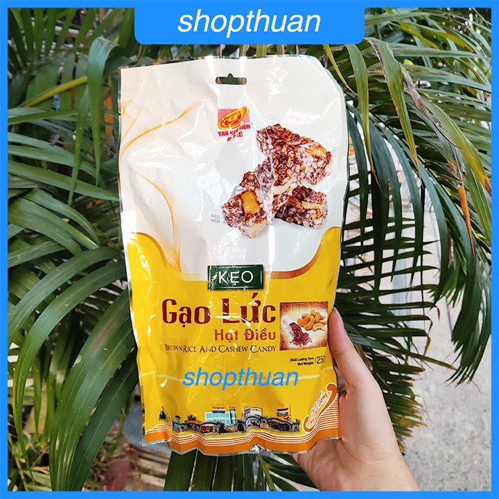 Kẹo gạo lức hạt điều Tân Huê Viên túi 250gr