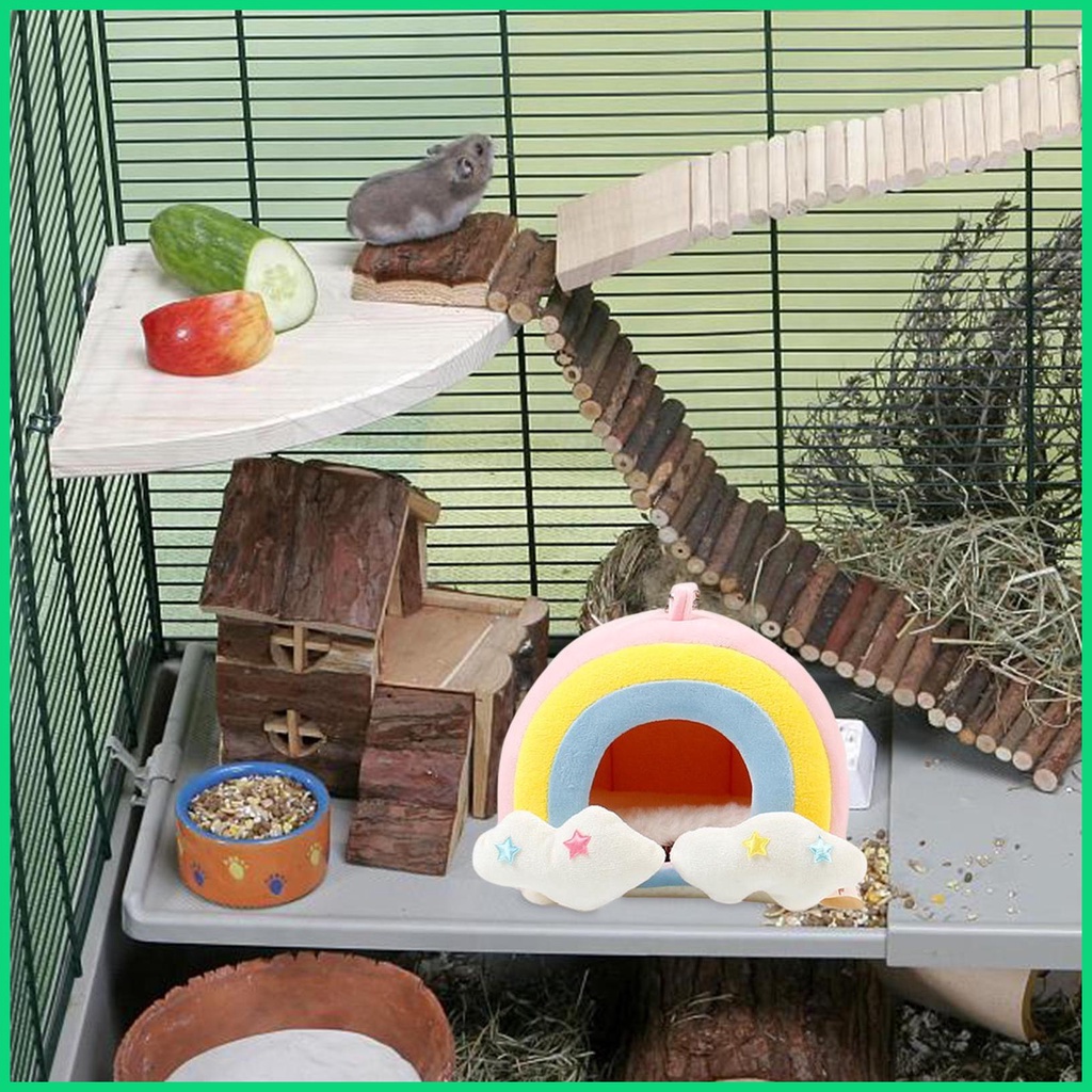 Giường Ngủ Vải Cotton Mềm Ấm Áp Nhỏ Gọn Có Thể Giặt Sạch Cho Hamster/Chuột Hamster