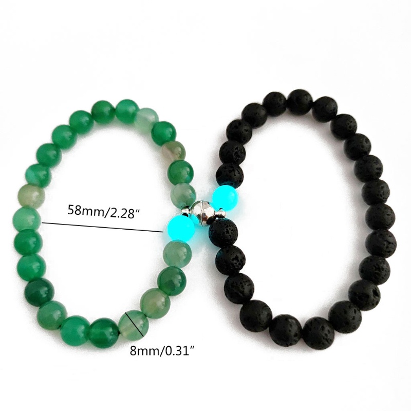 [Hàng mới về] Vòng tay chuỗi đá từ tính phát sáng phối đồ cho cặp đôi tình bạn