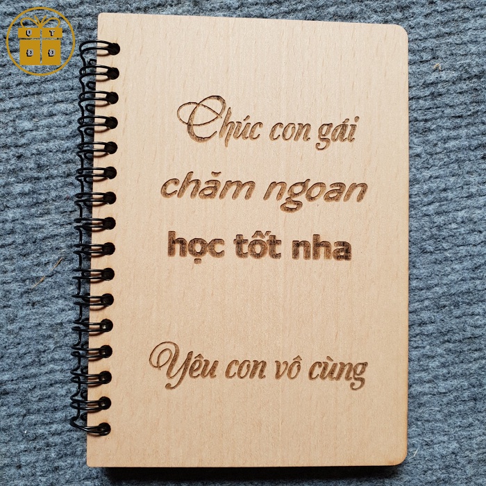Sổ Gỗ Khắc Hình Và Chữ Theo Yêu Cầu (Tặng Kèm Hộp Quà) - Quà Tốt Nghiệp Cho Nữ Và Nam, Quà Tặng Cho Cử Nhân