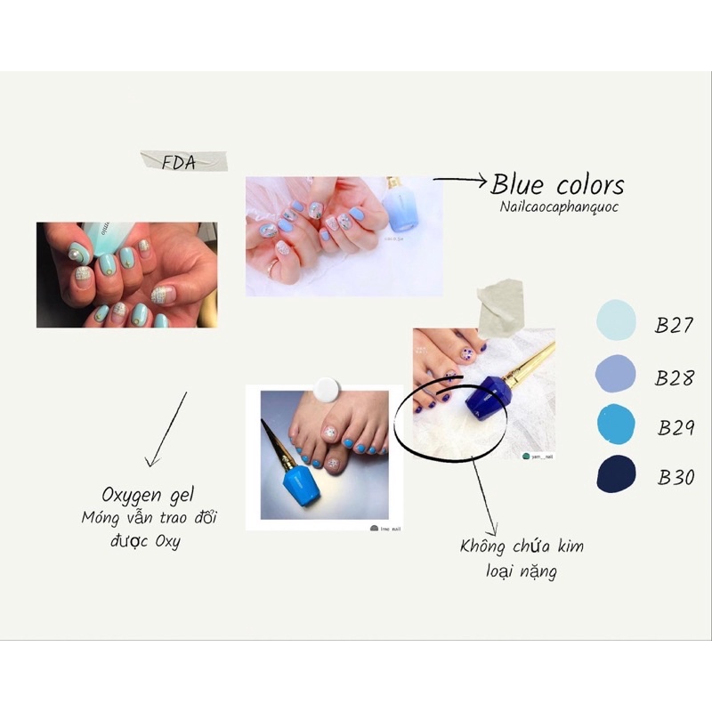 Chính hãng- FreeshipSơn gel cao cấp Hàn Quốc Estemio tone màu xanh blue ( gía lẻ 1 chai)