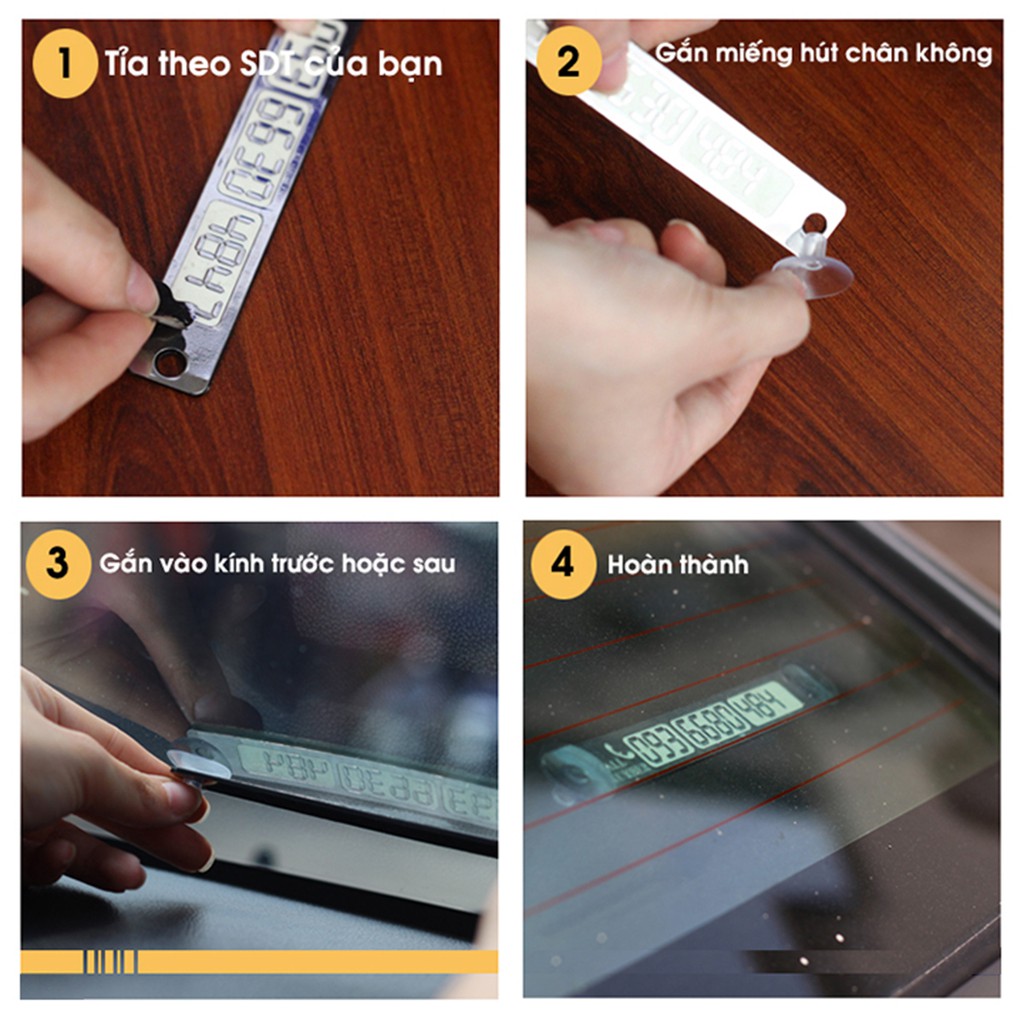 Thẻ Đỗ Xe Hiển Thị Số Điện Thoại Dạ Quang Sáng Tạo Ghi Số Điện Thoại Trên Ô Tô