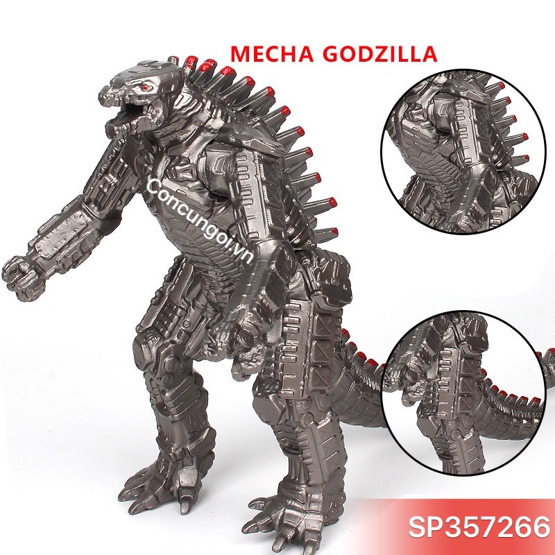 Mô hình quái vật Mecha Godzilla xám 17cm khớp QT (con)