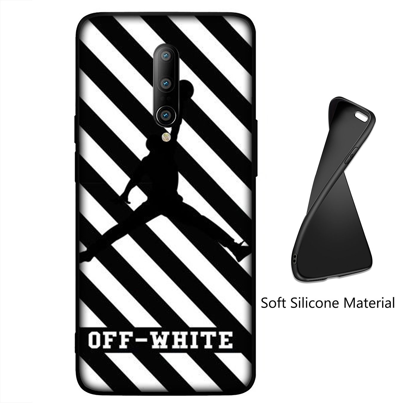 OFF WHITE Ốp Lưng Silicone Mềm Màu Đen Và Trắng Cho Oppo A12 A92 A83 A77 A72 A52 A37 A39 A57 A59 Neo 9 A12E F3 F1S R9S A1K A1