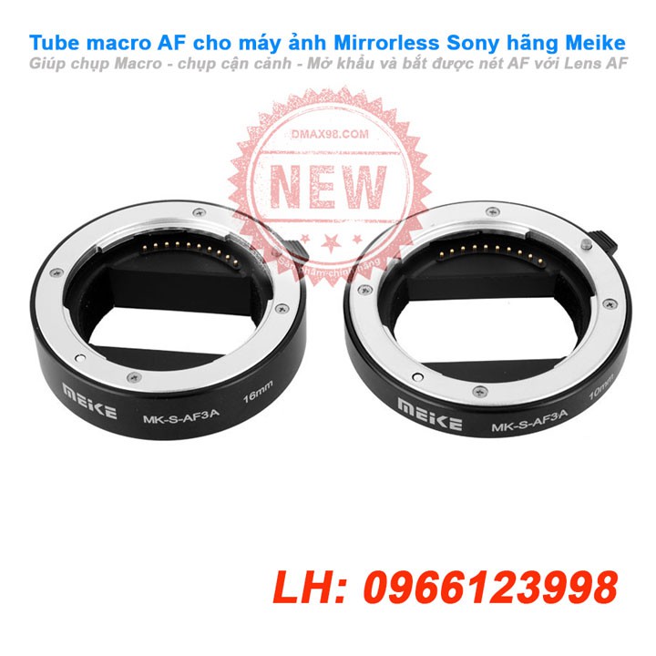 Ống nối Tube Macro AF cho máy ảnh Sony - Canon M - Fujifilm