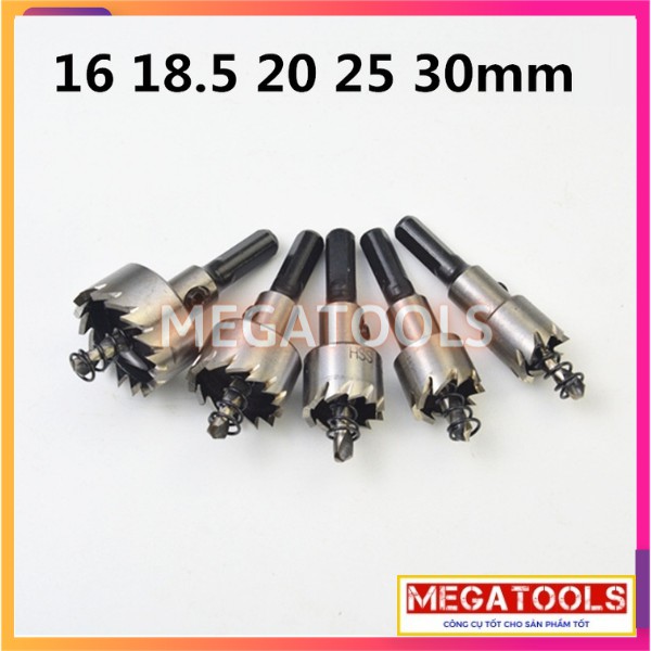 Bộ 5 mũi khoan khoét lỗ sắt nhôm nhựa hợp kim HSS 16-18,5-20-25-30mm