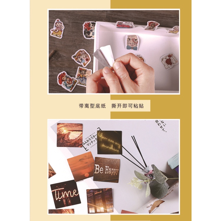 Bộ 46 miếng dán trang trí sổ tay phong cách hoàng hôn