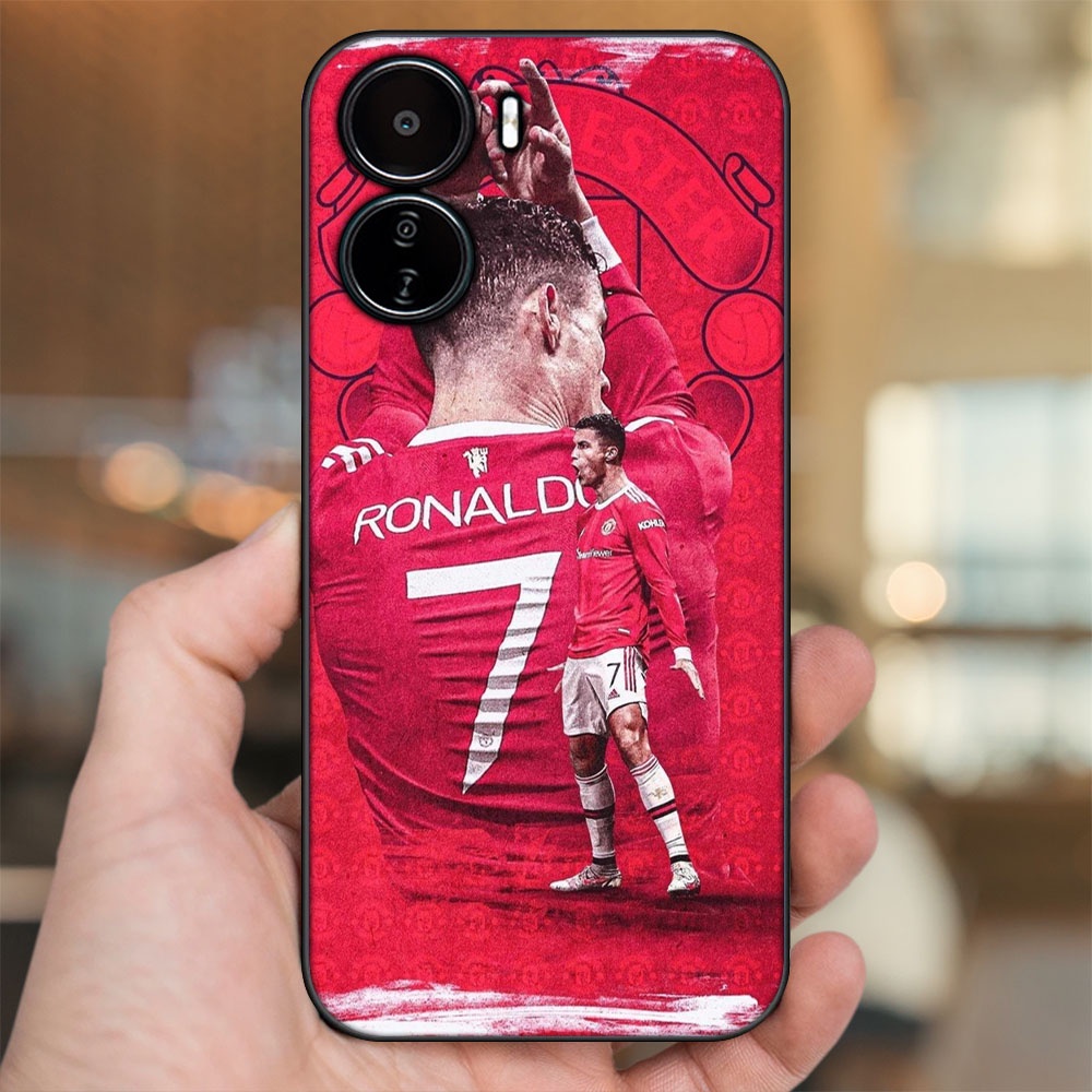 Ốp lưng Vivo Y16 viền đen in hình Cristiano Ronaldo MU Manchester United CR7