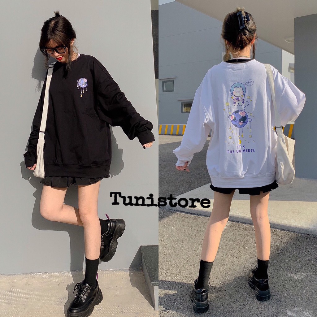 Áo tay dài nỉ form rộng SWEATER UNI ulzzang (ẢNH THẬT)