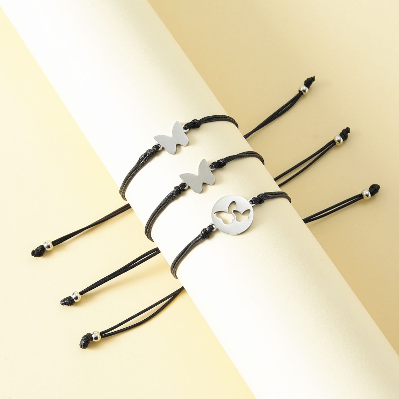 Set 3 Vòng Tay Da Thủ Công Có Thẻ Khắc Chữ Cho Ngày Của Mẹ