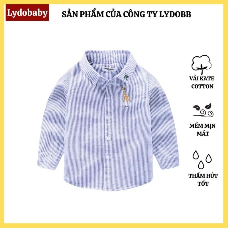 Áo sơ mi bé trai dài tay Lydobaby hàng công ty chất đẹp áo trẻ em size đại 7 tuổi , 8 , 9 , 10 , 11 , 12 tuổi