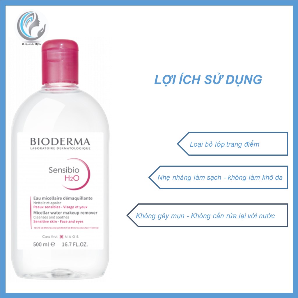 Nước tẩy trang Bioderma Sensibio H2O cho da khô nhạy cảm TT02