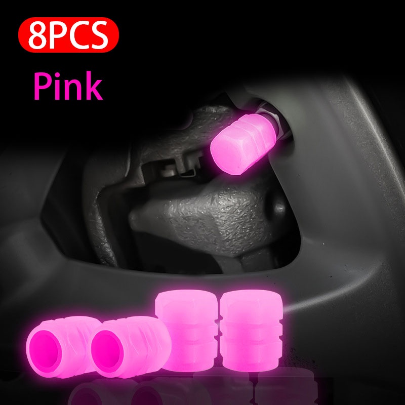 Bộ 4/ 8 nắp van lốp xe ô tô SEAMETAL bằng cao su chống rò rỉ màu sắc phát sáng
