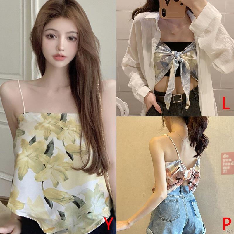 Áo dạng vest vải mỏng lụa chiffon cho nữ có dây đeo/ thiết kế thời trang mùa hè