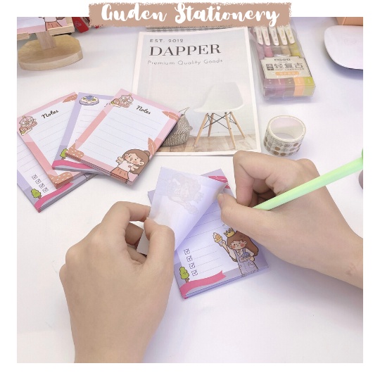 Giấy note cô gái dễ thương 2 - giấy ghi chú dễ thương - Guden Stationery