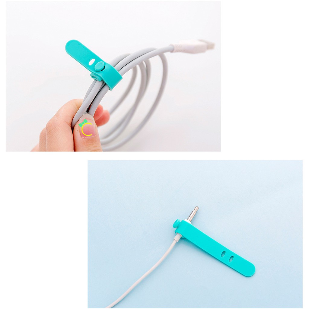 4 dây silicone bảo quản tai nghe, dây sạc pin chống rối - CMPK121 - Cami