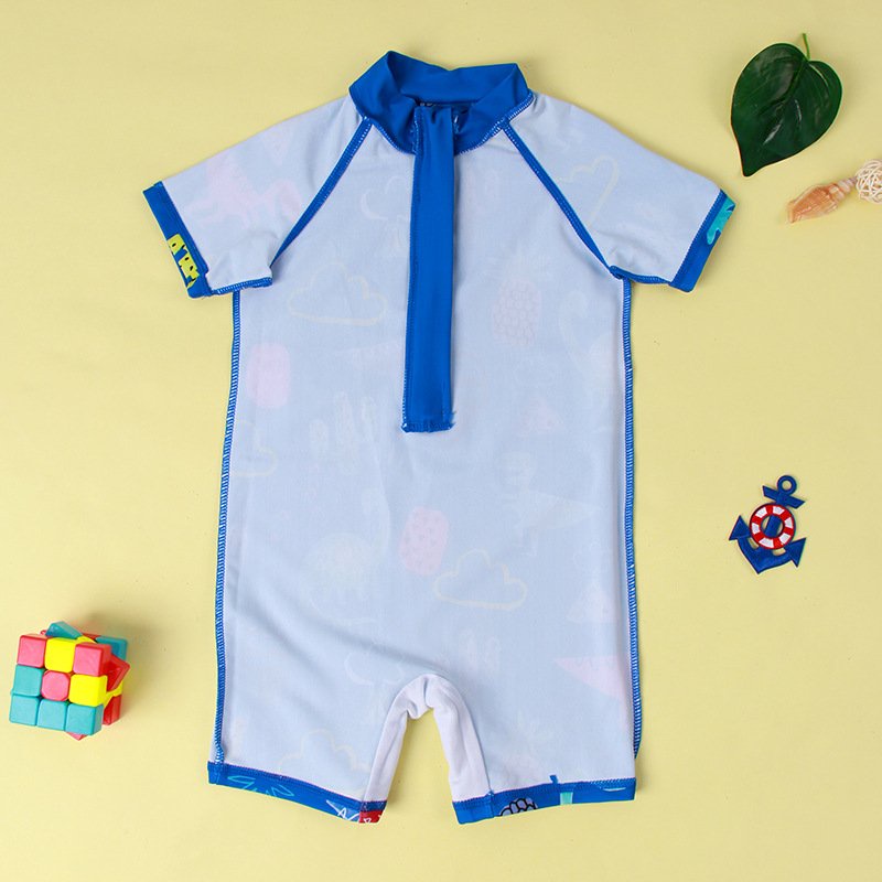 Bộ Đồ bơi trẻ em Kèm mũ che gáy hình Khủng long, Áo bơi cho bé - SPORTKIDS