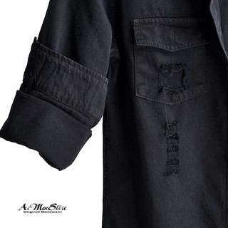 Áo sơ mi denim nam màu đen