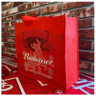 [Quà tặng kèm dùng để đi biếu] Túi vải không dệt có quai xách Budweiser - Vừa in thùng bia lon 24 lon các loại