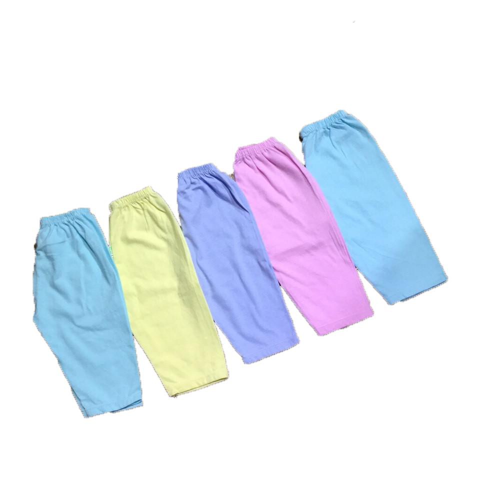 COMBO 5 QUẦN DÀI MÀU CHO BÉ MẶC NHÀ 100% cotton
