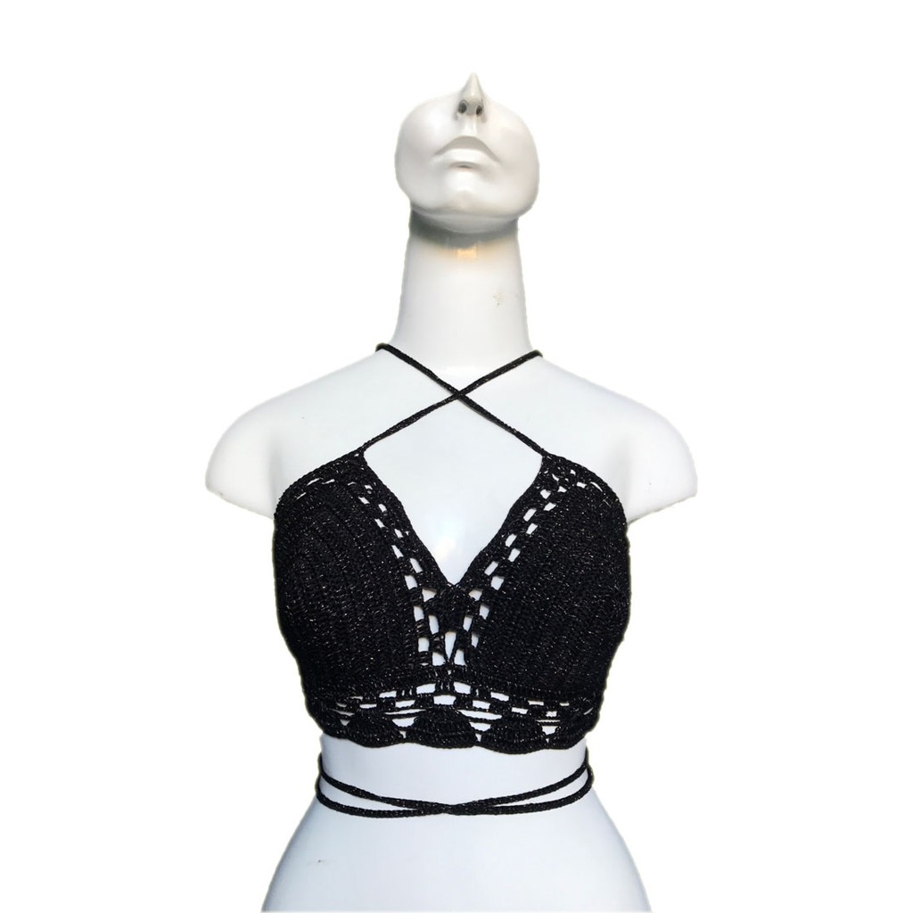 [FREE SHIP] Áo Bikini len móc handmade mặc được 2 kiểu