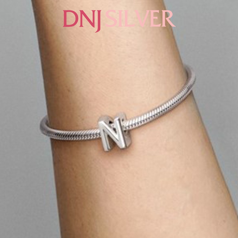 Charm bạc 925 cao cấp, hàng chuẩn bạc - Charm Letter N Alphabet thích hợp để mix vòng tay charm - DN264