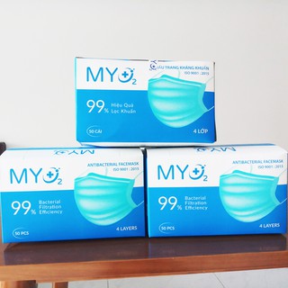 Hộp 50 cái Khẩu Trang Y Tế 4 lớp My O2 - Lọc khuẩn hiệu quả đến 99%