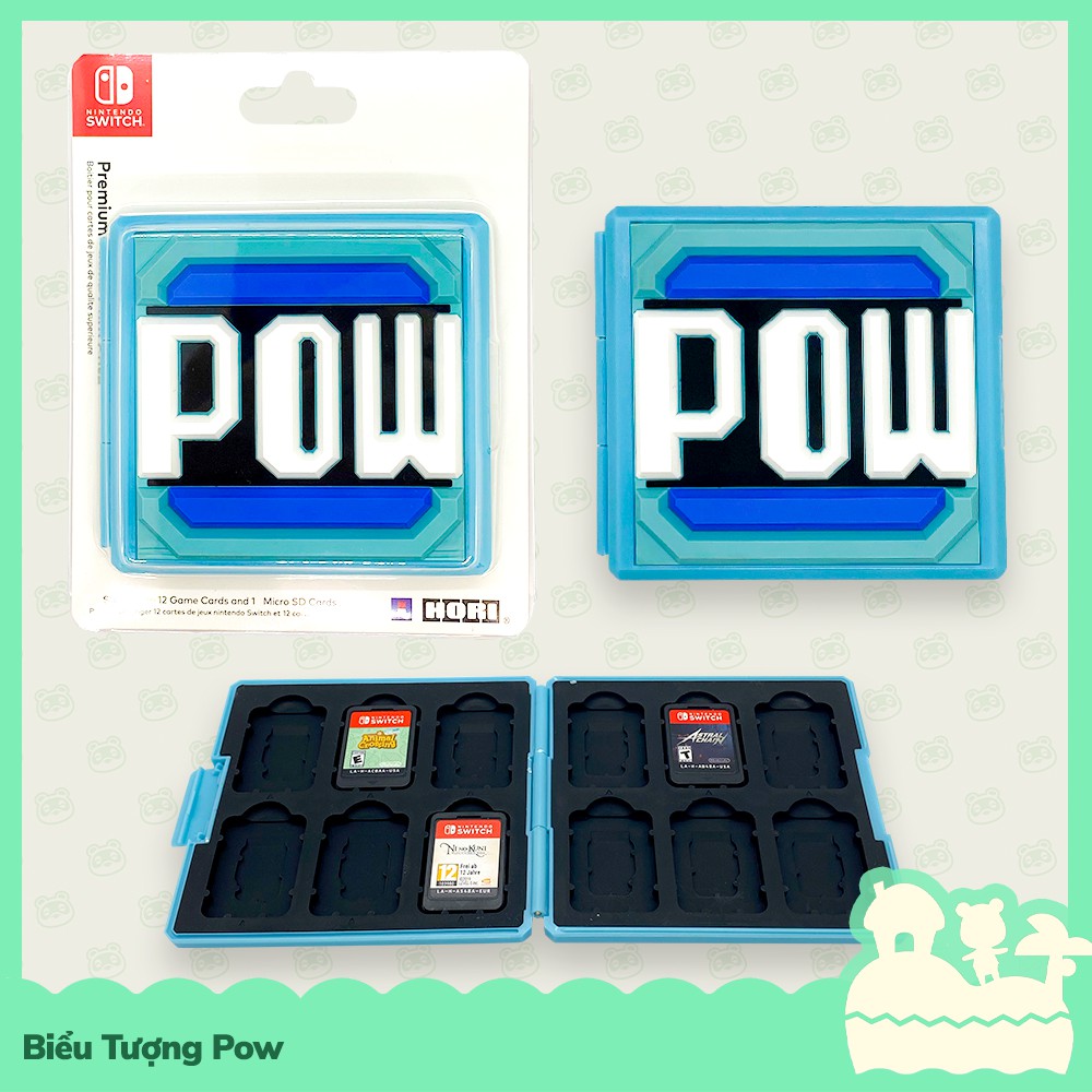 [Sẵn VN - NowShip] Hori Phụ Kiện Hộp Băng Lưu Trữ Thẻ Game Di Động 12 Khoang Cho Nintendo Switch NS, Switch Lite Pow