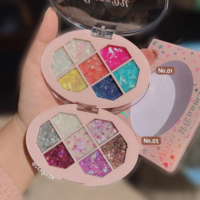 Bảng Nhũ Mắt Hạt To 7 Màu Kèm Sẵn Keo Camaadu