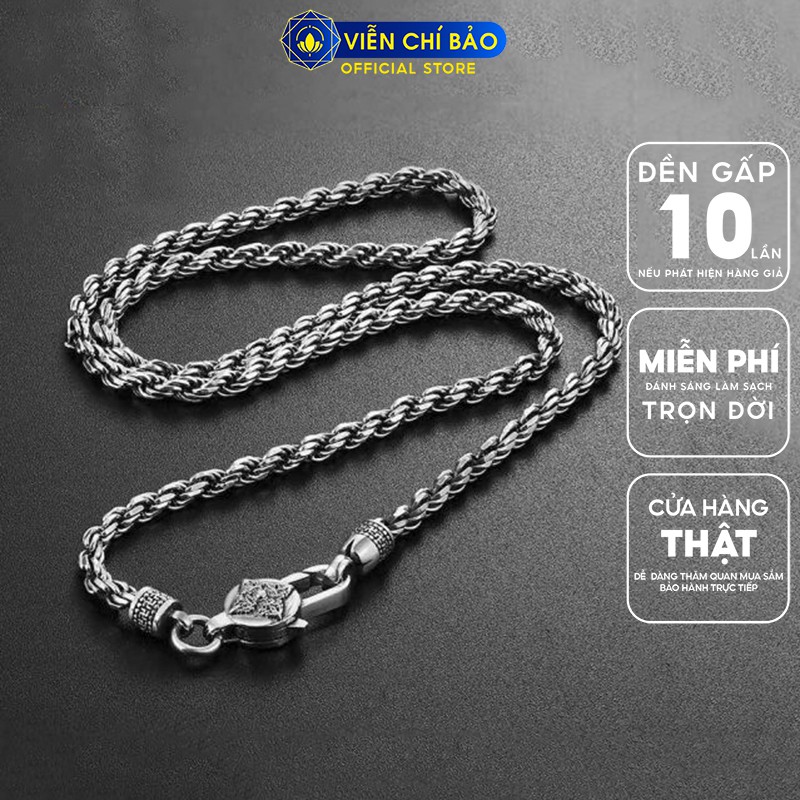 Dây chuyền bạc nam xoắn móc Chùy Kim Cang chất liệu bạc Thái 925 thương hiệu Viễn Chí Bảo D100205