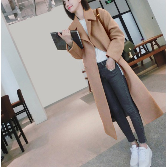 áo khoác dạ nỉ hàn quốc dáng dài