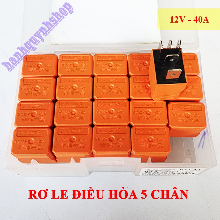 Hộp 20 Rơ le điều hòa ô tô 5 chân 12V 40A hoặc 24V 40A màu cam hàng đẹp loại 1