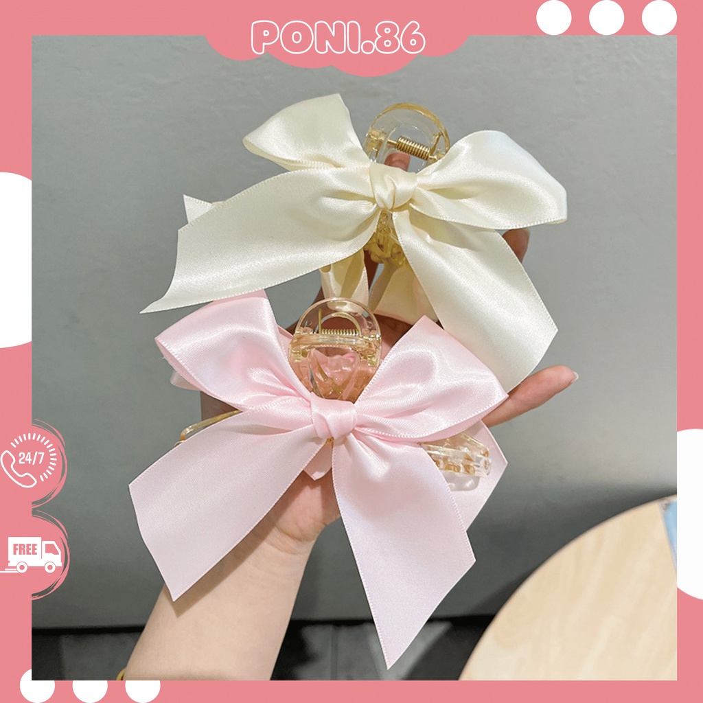 Kẹp tóc càng cua đính nơ tiểu thư phong cách Vintage Hottrend 2022