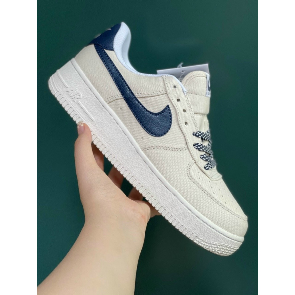 Giày Thể Thao Nam Nữ, Giày AF1 trắng sữa viền than Air Force 1 Hàng Đẹp Full Box Bill hót nhất 2022 giày af1 nam nữ