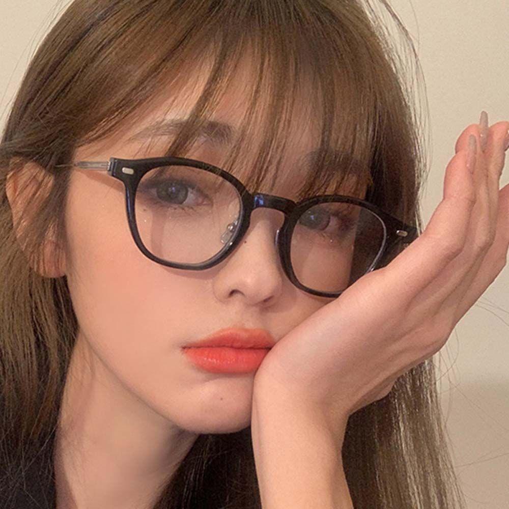 Mắt Kính Gọng Vuông Kim Loại Chống Bức Xạ Thời Trang Cho Nữ