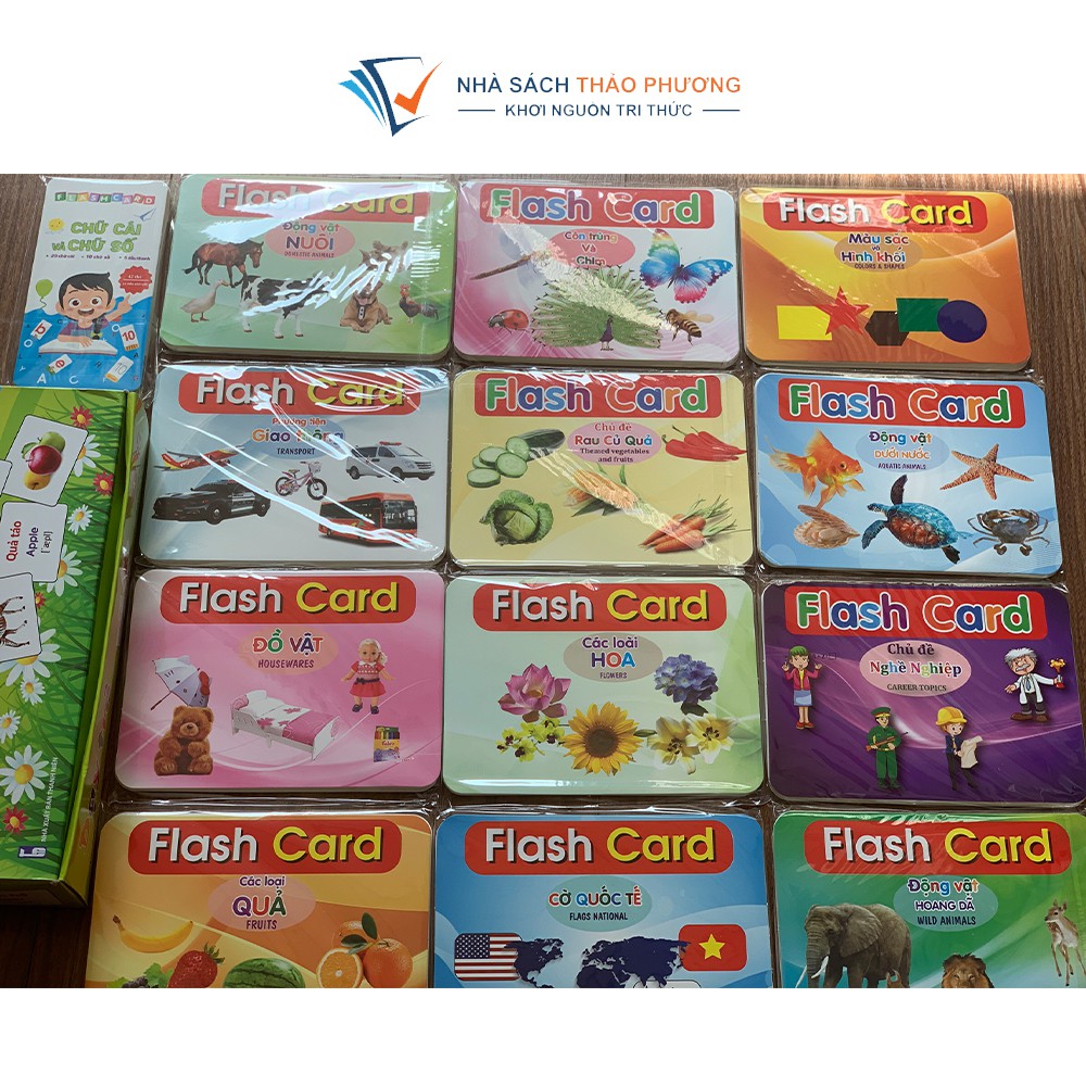 Bộ thẻ Flashcard Việt Hà chủ đề Dạy trẻ về thế giới xung quanh (12x16cm) song ngữ Anh Việt phương pháp Glenn Doman