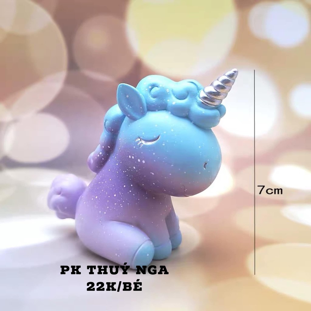 NGỰA PONY MÀU GALAXY TRANG TRÍ BÁNH KEM