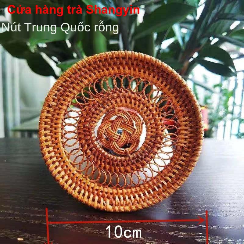 Bộ trà[handmade] Chiếu lót ly mây mùa thu, trải trà, khay đựng ly, bộ ấm chén, tấm cách nhiệt, bàn ăn, nồi,1