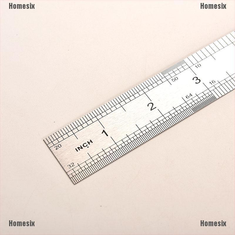 [YHOMX] 30cm Stainless Metal Ruler Metric Rule Precision Double Sided Measuring Tool 3CC MOSP