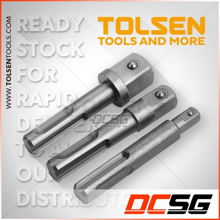Bộ đầu chuyển chân Sds Plus sang tuýp 1/4&quot;-3/8&quot;-1/2&quot; Tolsen 77865 (3 chi tiết)