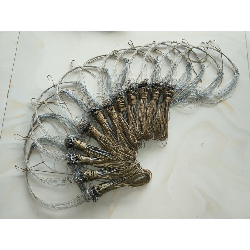 1 bộ giò đón 20 chân bẫy gà rừng màu cỏ khô tàng hình cáp inox không rỉ bảo hành 12 tháng