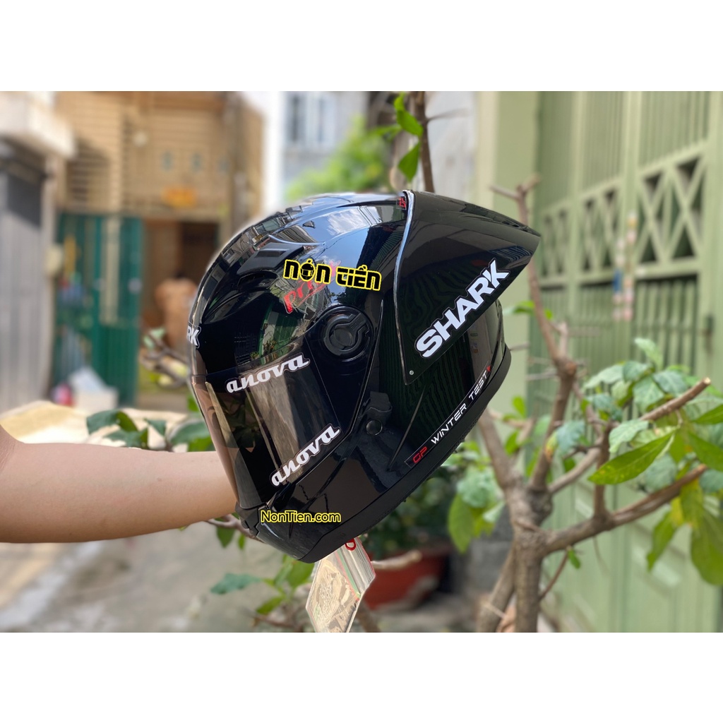 Combo mũ FULLFACE ĐUÔI SHARK ĐEN BÓNG siêu chất cực đẹp, siêu ngầu, BH 365 ngày, tặng kèm túi đựng