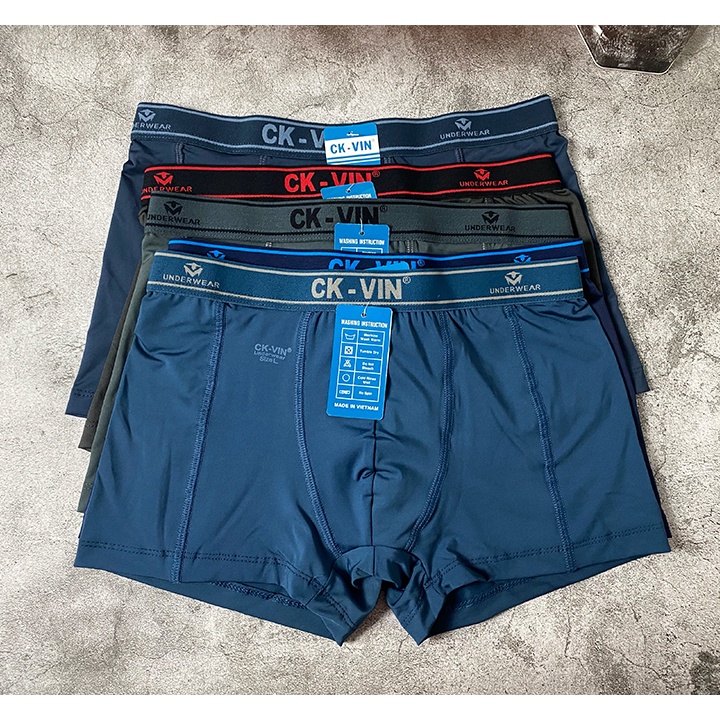 Quần lót nam boxer cao cấp thun lạnh co dãn 4 chiều thông hơi thấm hút, quần lót đùi nam lịch lãm lưng vừa (048)