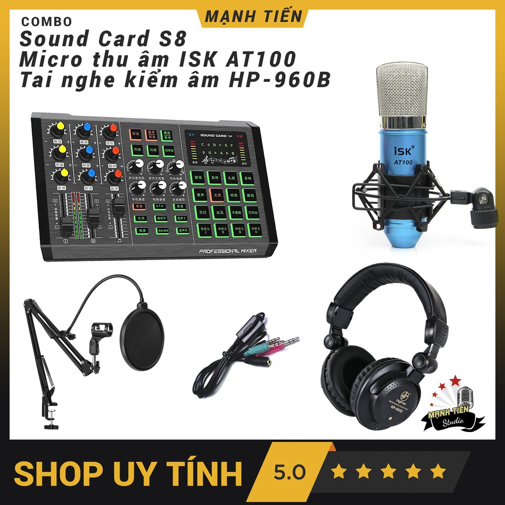 Sound card Thu âm S8 Hát Karaoke Live tream Thu Âm Thế Hệ Mới✔ Kết Nối Bluetooth✔Auto Tune Đẳng Cấp