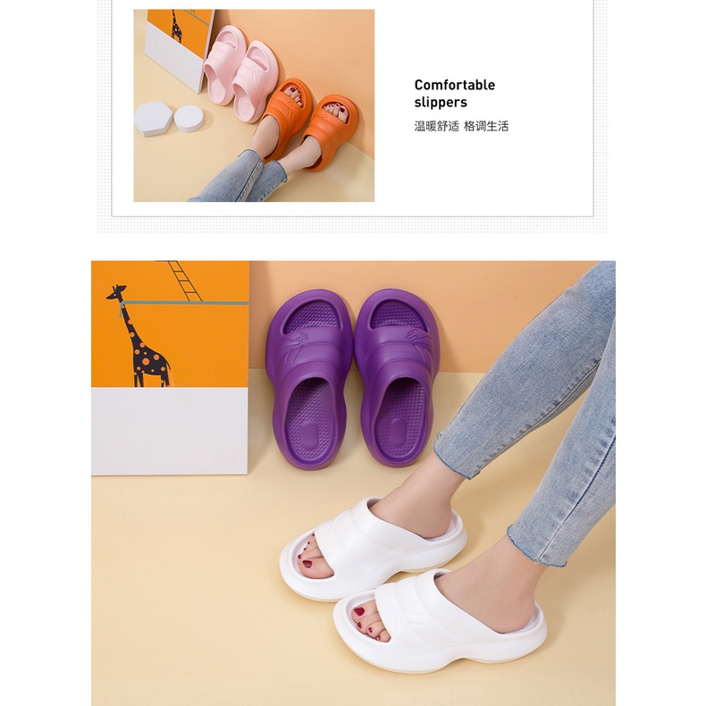 Dép Đi Trong Nhà Đế Dày 5cm Chống Trượt Thời Trang Mùa Hè Cho Nữ
