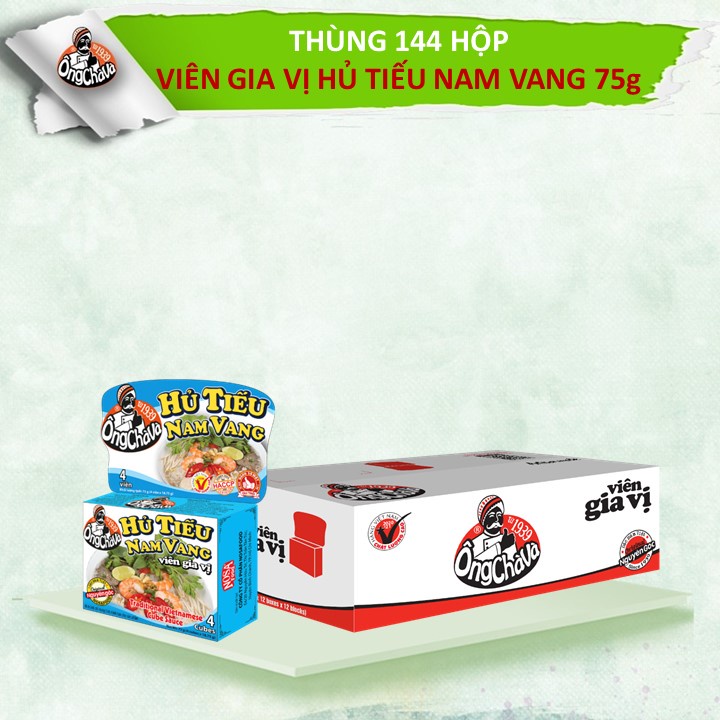 Thùng Viên Gia Vị Hủ Tiếu Nam Vang 75gram Ông Chà Và (12 lốc/144 hộp/thùng)