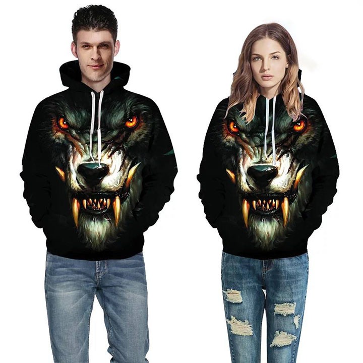 Áo hoodie nam nữ - áo hoodie hình sói 3D cho cả nam và nữ AS3D | BigBuy360 - bigbuy360.vn