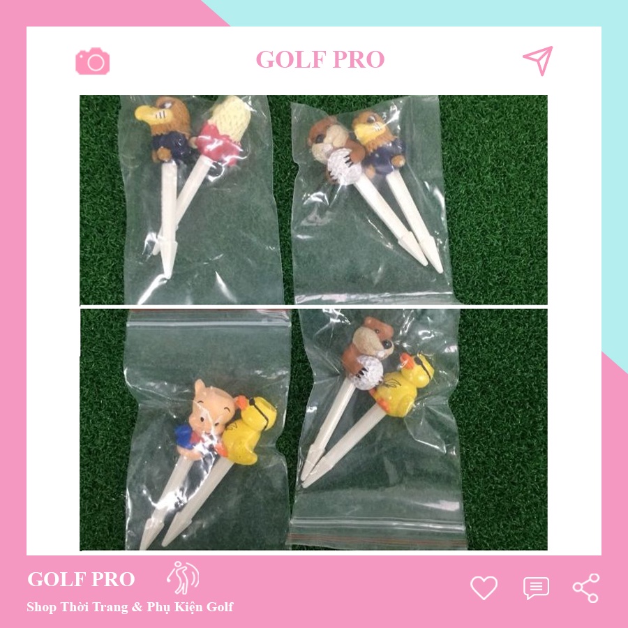 Tee golf nhựa hình thú ngộ nghĩnh thân chắc chắn ổn định TH001
